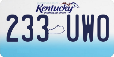 KY license plate 233UWO