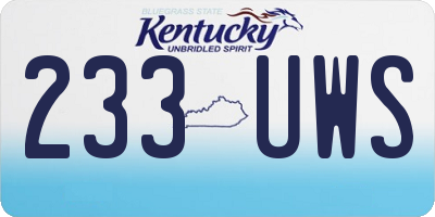 KY license plate 233UWS