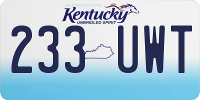 KY license plate 233UWT