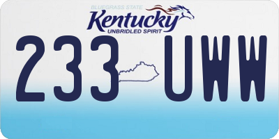 KY license plate 233UWW