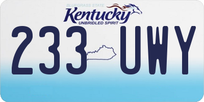 KY license plate 233UWY