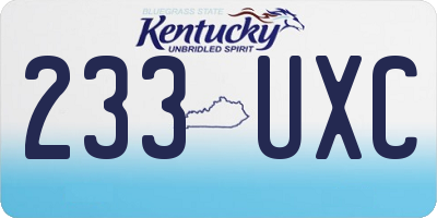 KY license plate 233UXC