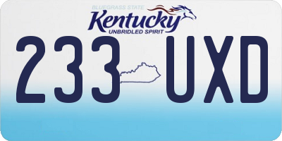 KY license plate 233UXD