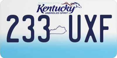KY license plate 233UXF