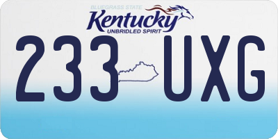 KY license plate 233UXG