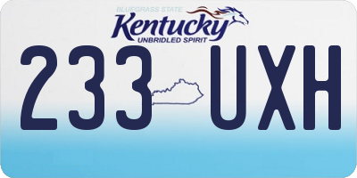 KY license plate 233UXH