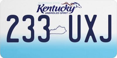 KY license plate 233UXJ