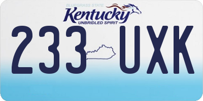 KY license plate 233UXK