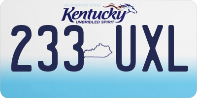 KY license plate 233UXL