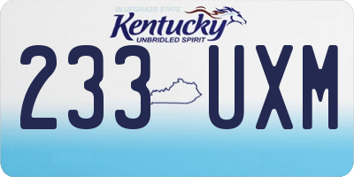 KY license plate 233UXM