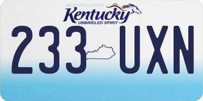 KY license plate 233UXN