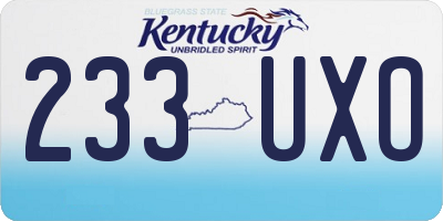 KY license plate 233UXO