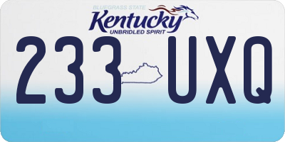 KY license plate 233UXQ