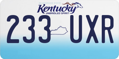 KY license plate 233UXR