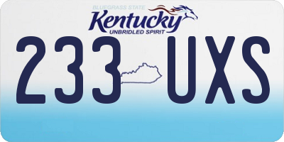 KY license plate 233UXS