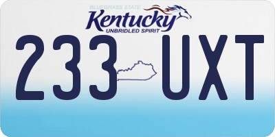 KY license plate 233UXT