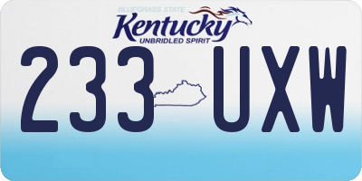 KY license plate 233UXW