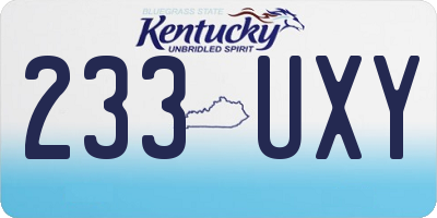 KY license plate 233UXY