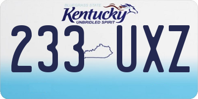 KY license plate 233UXZ