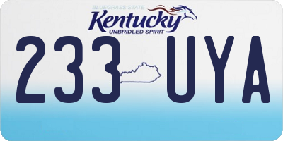 KY license plate 233UYA