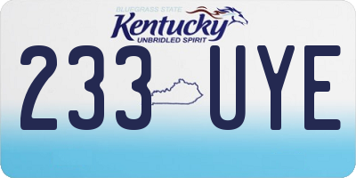KY license plate 233UYE