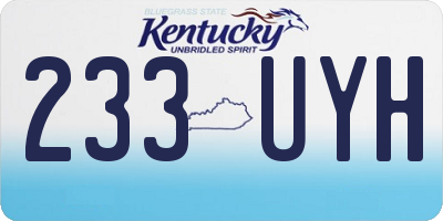 KY license plate 233UYH