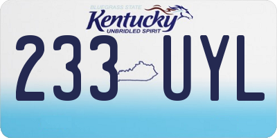 KY license plate 233UYL