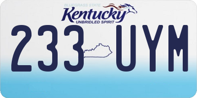 KY license plate 233UYM