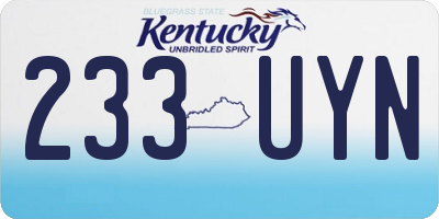 KY license plate 233UYN
