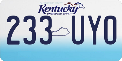 KY license plate 233UYO