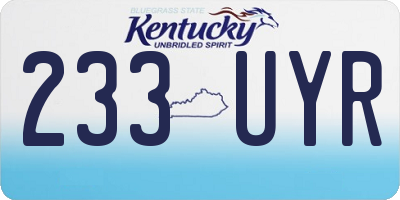 KY license plate 233UYR