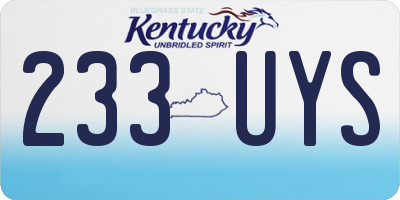 KY license plate 233UYS