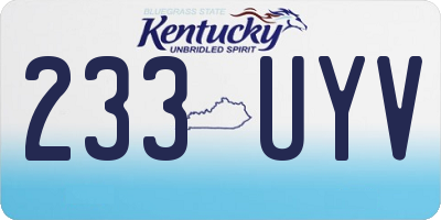 KY license plate 233UYV