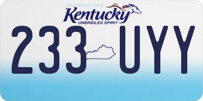 KY license plate 233UYY