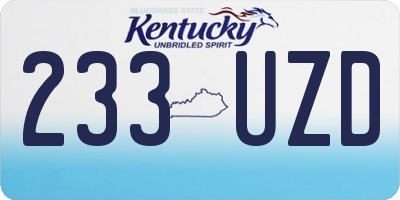 KY license plate 233UZD