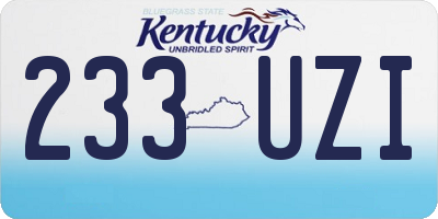 KY license plate 233UZI