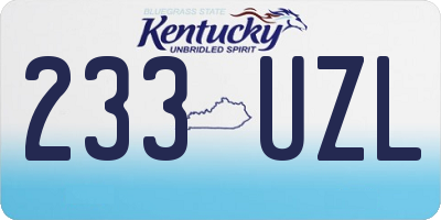 KY license plate 233UZL