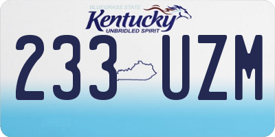 KY license plate 233UZM