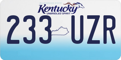 KY license plate 233UZR