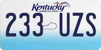 KY license plate 233UZS