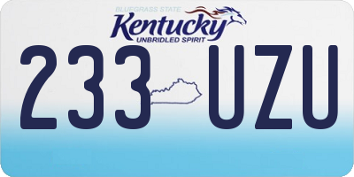 KY license plate 233UZU