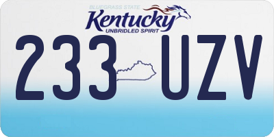 KY license plate 233UZV