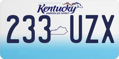 KY license plate 233UZX