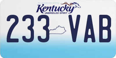 KY license plate 233VAB