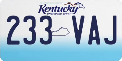 KY license plate 233VAJ
