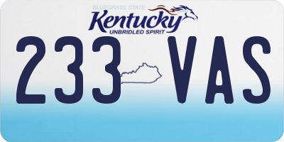 KY license plate 233VAS