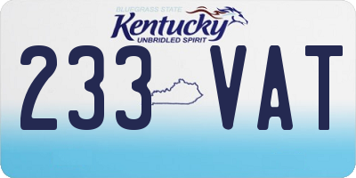 KY license plate 233VAT