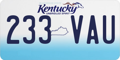 KY license plate 233VAU
