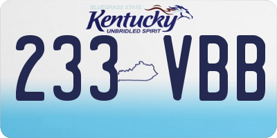 KY license plate 233VBB
