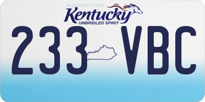 KY license plate 233VBC